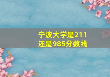 宁波大学是211还是985分数线