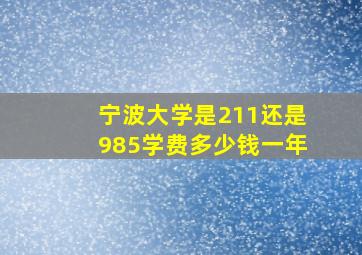 宁波大学是211还是985学费多少钱一年