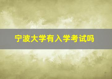 宁波大学有入学考试吗