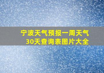 宁波天气预报一周天气30天查询表图片大全