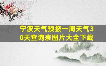 宁波天气预报一周天气30天查询表图片大全下载