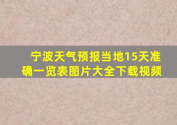 宁波天气预报当地15天准确一览表图片大全下载视频