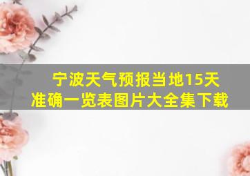 宁波天气预报当地15天准确一览表图片大全集下载