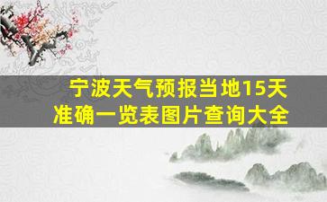 宁波天气预报当地15天准确一览表图片查询大全