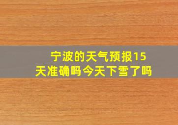 宁波的天气预报15天准确吗今天下雪了吗