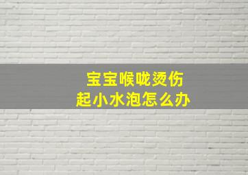 宝宝喉咙烫伤起小水泡怎么办