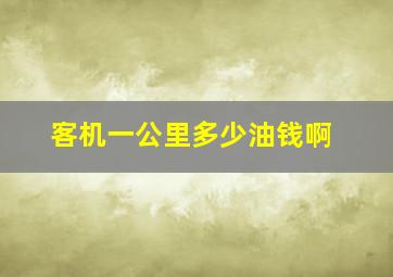 客机一公里多少油钱啊