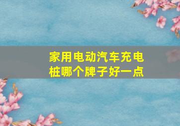 家用电动汽车充电桩哪个牌子好一点