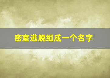 密室逃脱组成一个名字