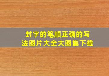 封字的笔顺正确的写法图片大全大图集下载