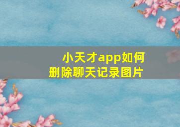 小天才app如何删除聊天记录图片