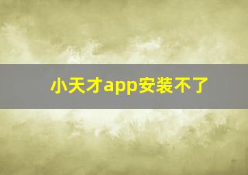 小天才app安装不了