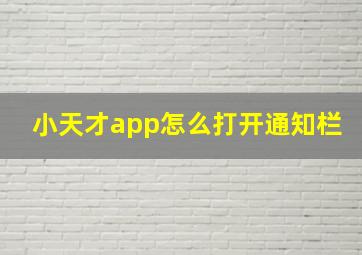 小天才app怎么打开通知栏