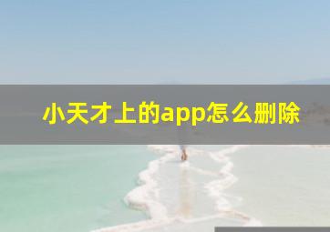 小天才上的app怎么删除