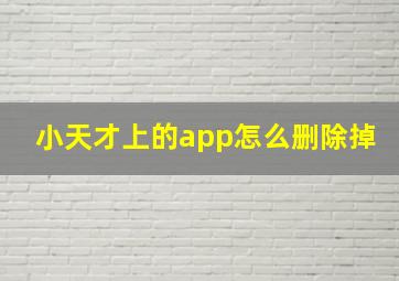 小天才上的app怎么删除掉