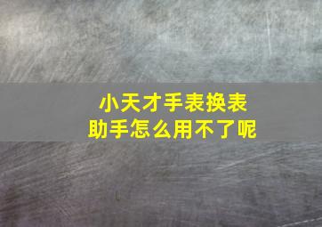 小天才手表换表助手怎么用不了呢