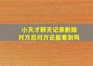 小天才聊天记录删除对方后对方还能看到吗