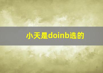 小天是doinb选的