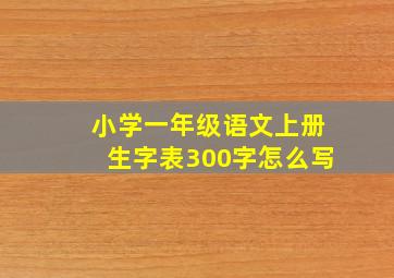 小学一年级语文上册生字表300字怎么写