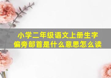 小学二年级语文上册生字偏旁部首是什么意思怎么读