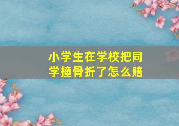 小学生在学校把同学撞骨折了怎么赔