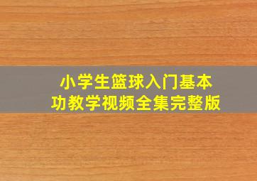 小学生篮球入门基本功教学视频全集完整版