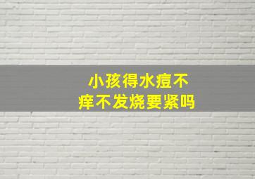 小孩得水痘不痒不发烧要紧吗