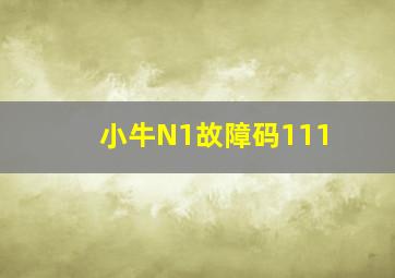 小牛N1故障码111