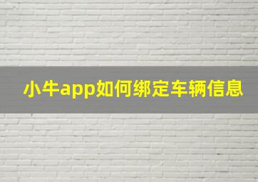 小牛app如何绑定车辆信息