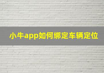 小牛app如何绑定车辆定位