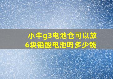 小牛g3电池仓可以放6块铅酸电池吗多少钱