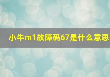 小牛m1故障码67是什么意思