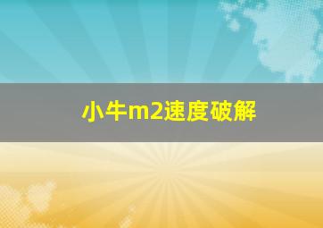 小牛m2速度破解