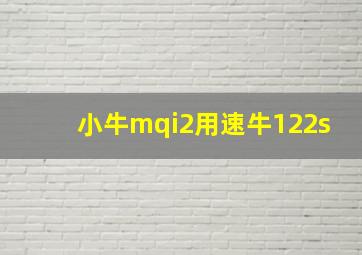 小牛mqi2用速牛122s