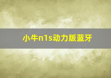 小牛n1s动力版蓝牙