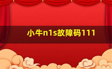 小牛n1s故障码111