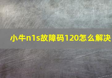 小牛n1s故障码120怎么解决