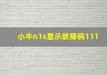 小牛n1s显示故障码111