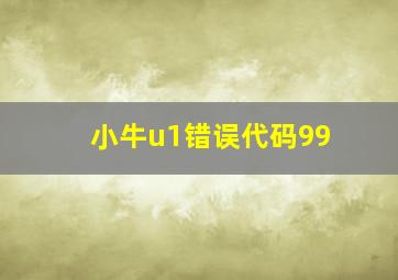 小牛u1错误代码99