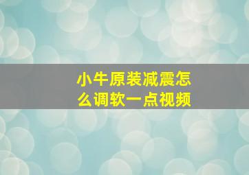 小牛原装减震怎么调软一点视频