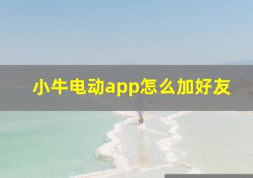 小牛电动app怎么加好友