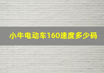 小牛电动车160速度多少码