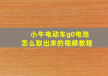 小牛电动车g0电池怎么取出来的视频教程