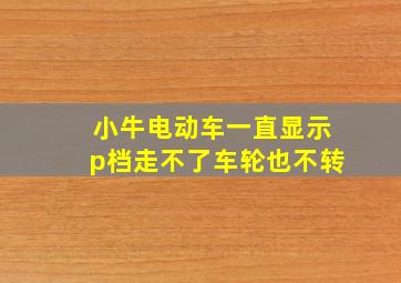 小牛电动车一直显示p档走不了车轮也不转