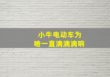 小牛电动车为啥一直滴滴滴响