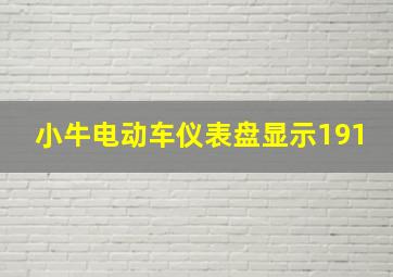 小牛电动车仪表盘显示191