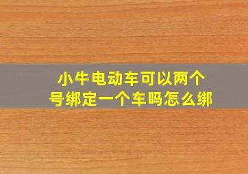 小牛电动车可以两个号绑定一个车吗怎么绑