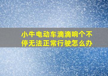 小牛电动车滴滴响个不停无法正常行驶怎么办