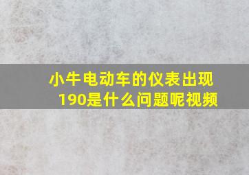 小牛电动车的仪表出现190是什么问题呢视频