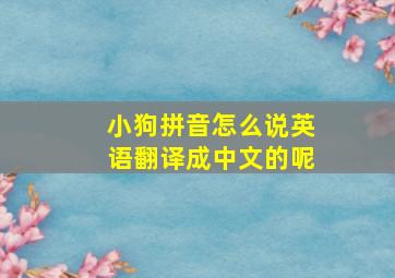 小狗拼音怎么说英语翻译成中文的呢